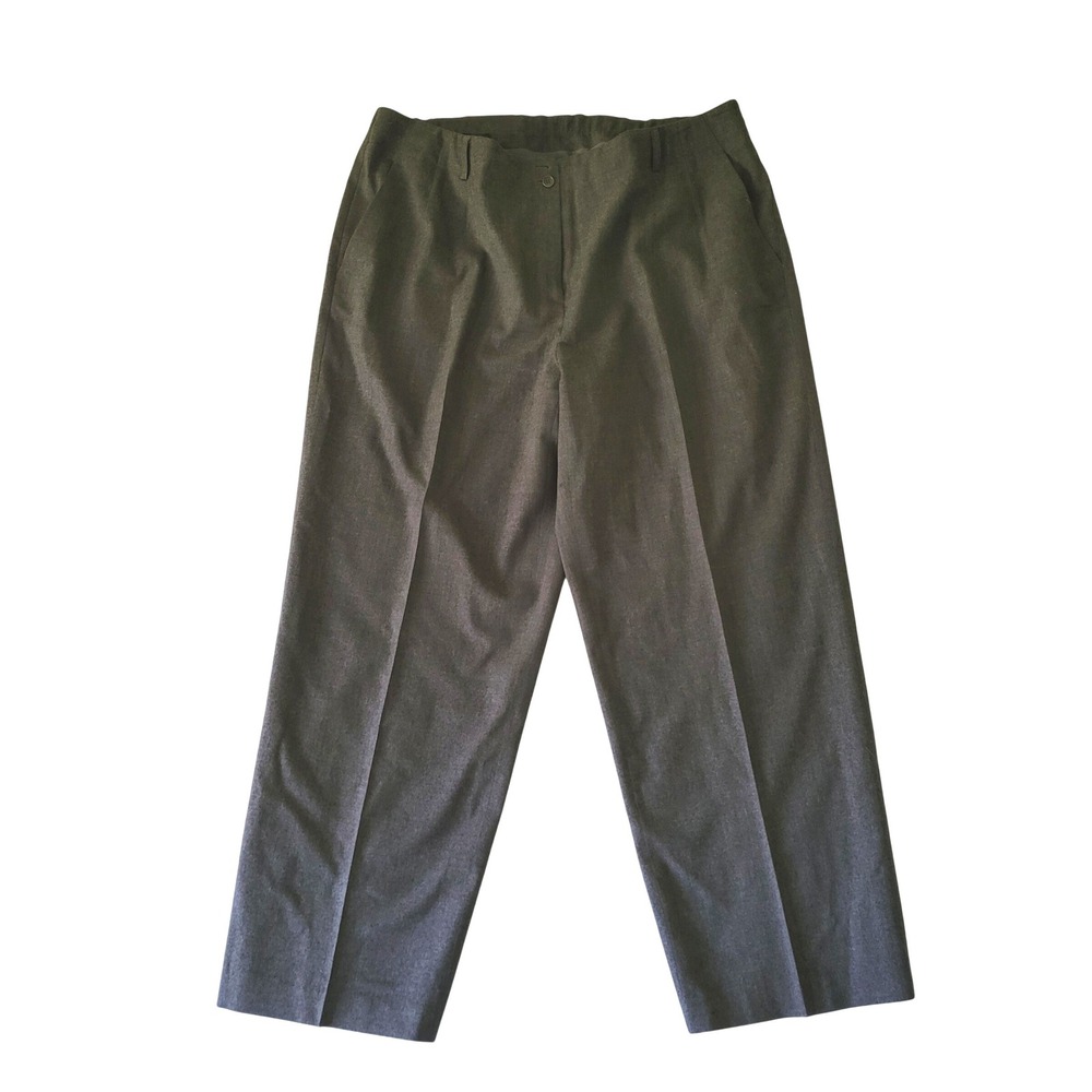 Talbots Wool Slacks Pants Womens 18W Classic Fit Flat Front Lined Dark Gray